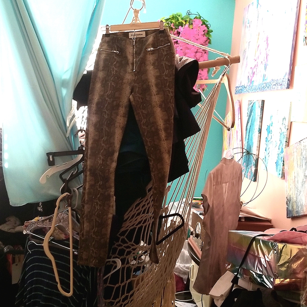 Reformation Python Print High Waisted Jeans - image 1